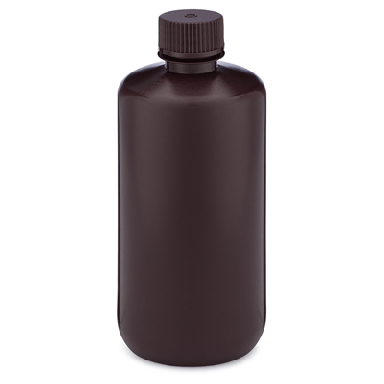 Diamond RealSeal, Narrow Mouth Boston Round, Amber HDPE with Amber PP Closure, 500mL #7060500AM