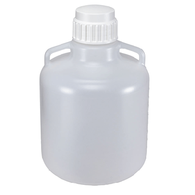 Carboys, Round with Handles, PP, White PP Screwcap, 10 Liter, Molded Graduation #7200010