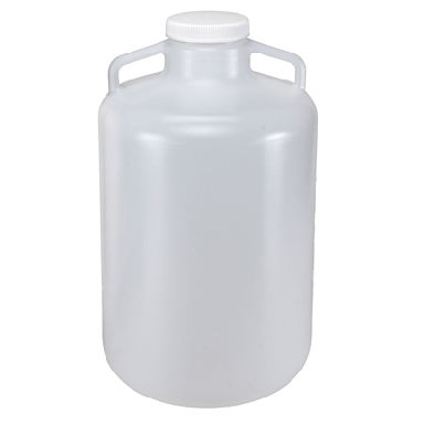 Carboys, Round with Handles, Wide Mouth, PP, White PP Screwcap, 20 Liter #7210020