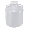 Carboys, Round with Handles, Wide Mouth, LDPE, White PP Screwcap, 10 Liter #7260010