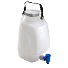 Carboys, Rectangular with Spigot and Handle, PP, White PP Screwcap, 5 Liter #7300005