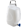 Carboys, Rectangular with Spigot and Handle, PP, White PP Screwcap, 20 Liter #7300020
