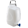 Carboys, Rectangular with Spigot and Handle, HDPE, White PP Screwcap, 20 Liter #7310020