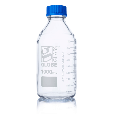 1000mL Media Bottle, Globe Glass, 10/Box #8101000