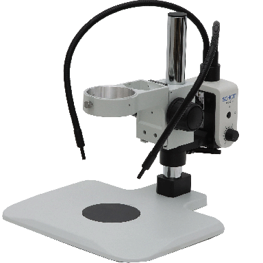 Stereo Microscope Post Stand with Schott LED KL300 Dual Gooseneck