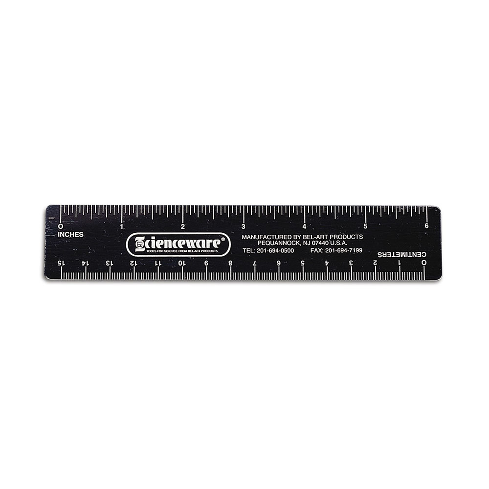 Bel-Art Fluorescent Ruler; Metric/English Scale, 15cm, 6 In Lab ...