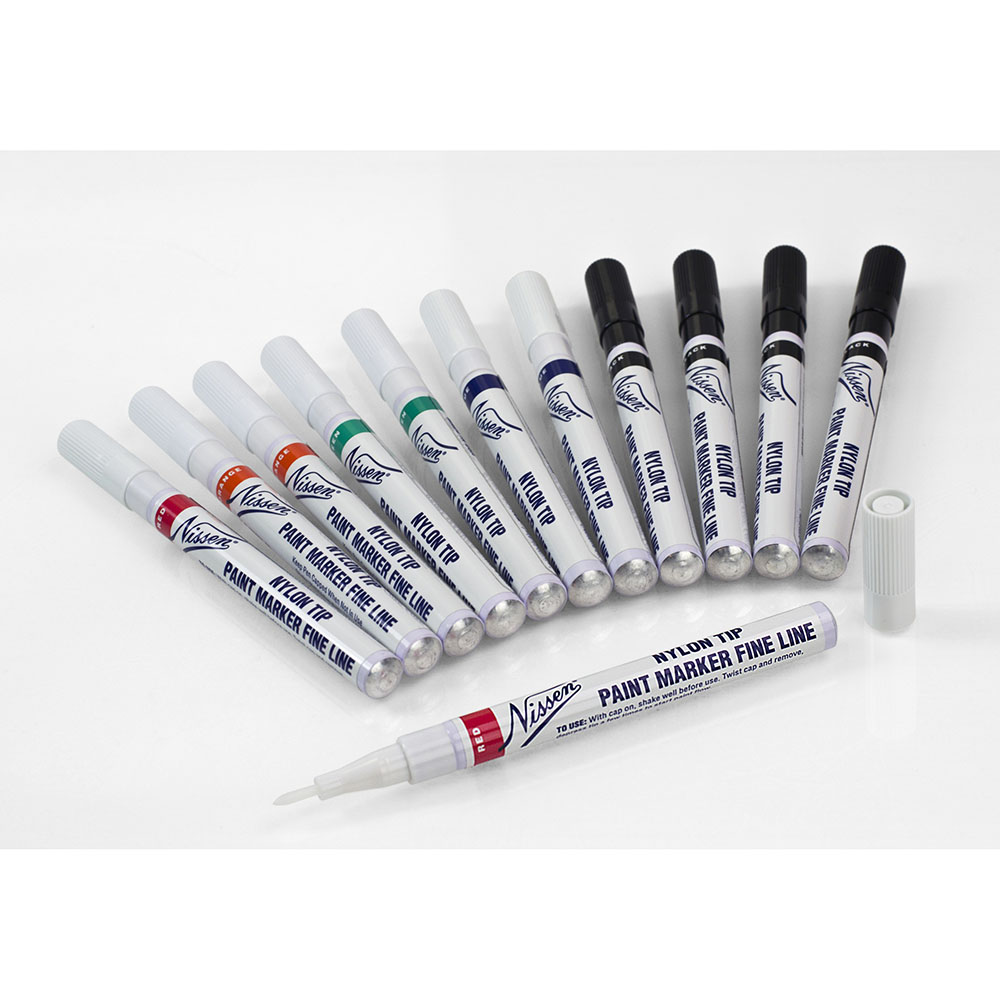 Bel-Art Solvent-Based Paint Pen Markers; 5 Color Assortment (Pack of 12 ...