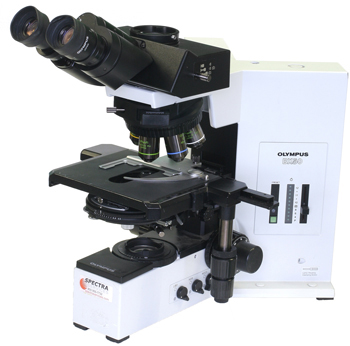 Olympus BX40 Trinocular Microscope Lab Equipment | Spectra Services