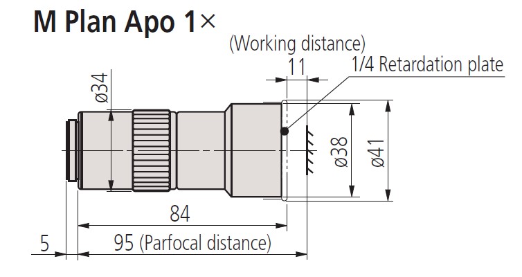 Mitutoyo M Plan APO 1x/0.025na Objective specifications